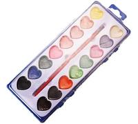 Kit per pittura ad acquerello a forma di cuore, lavabile, con pennello, per pittura ad acquerello, libri, forniture artistiche per San Valentino e compleanno, Vnl733 (bianco, 20 x 10 cm)