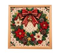 Kit per pittura artistica su tessuto natalizio fai da te, senza cucire, con strumenti per la cornice, per adulti, vacanze, decorazione per la casa, Natale, bambini, arti e mestieri (A, taglia unica)