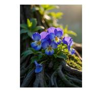 Kit per pittura con diamanti 5D fai da te, con fiori del pensiero e radici della natura, muschio, per adulti, decorazione da parete, senza cornice, per adulti e principianti
