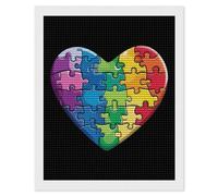 Kit per pittura con diamanti a forma di cuore per la consapevolezza dell'autismo, kit rotondo completo per punto croce, immagini artistiche per la decorazione della parete della casa, 40,6 x 50,8 cm
