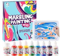 Kit per pittura marmorizzata per bambini, 8 colori (20 ml ciascuno), non tossico, pittura sull'acqua, giocattoli creativi e regali per ragazze e ragazzi, arti e mestieri per bambini dai 6, 7, 8-12