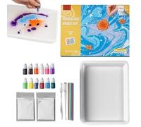 Kit per pittura marmorizzata, set di pittura per marmorizzazione ad acqua - Forniture gianali Pittura in marmo per ,Idee per regali creativi e mestieri per ragazze e ragazzi di età compresa tra