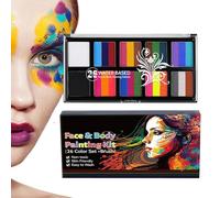Kit per pittura viso e corpo professionale, consistenza cremosa, asciugatura rapida, set di trucco artistico a base d'acqua, non tossico e lavabile, ideale travestimento, cosplay, compleanno, carna