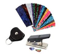Kit per plettro per chitarra con 25 fogli per plettri per chitarra, Heavy Duty Guitar PickMaker, fai da te, perforatrice in plastica, strumento professionale per amanti della musica, postazioni di