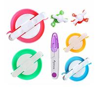Kit per pompon maker, kit per maglieria con pompon per maglieria a sfera fluff Weaver Needle Craft, 4PS Pompom Maker+10PS pennarelli per punto maglia+aghi in plastica 10PS (7)