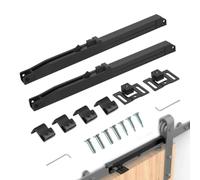 Kit per porta della stalla con chiusura ammortizzata - Ammortizzatore per p | Fermo binario , binario , peso della porta 88-132 libbre, installazione rapida del gancio, per camera da l