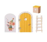 Kit per porta delle fate, piccola porta in legno, decorazione per la casa per feste, Natale, Ringraziamento, compleanno, appartamento, ufficio, scuola, dormitorio, giorno della settimana
