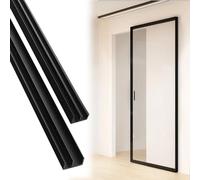 Kit per porta scorrevole, accessori hardware per porta fantasma invisibile, resistente, per porta nascosta per armadio da cucina, set di rulli per porte scorrevoli senza binari