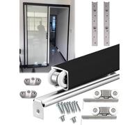 Kit per Porta Scorrevole, Binario per Porta a Scomparsa Nero e Set Di Ferramenta, Kit per Porta Scorrevole Nasper Porta Singola in Legno, Kit Di Ferramenta per Porta Del Fienile/Color/54 Cm/21.3 Inch