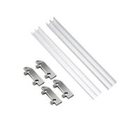 Kit per porta scorrevole doppia guida in alluminio resistente alla ruggine con design a doppio canale per un funzionamento fluido e silenzioso del rullo. Ideale per finestre scorrevoli in vetro.