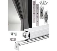Kit per Porta Scorrevole, Kit per Porta Scorrevole per Fienile, Binario per Porta Scorrevole in Alluminio e Set Di Rulli per Ferramenta, Binario per Gancio Porta Garage/Sier/77Cm/30.5Inch
