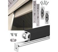 Kit per Porta Scorrevole, Kit per Porta Scorrevole per Fienile, Binario per Porta Scorrevole in Alluminio e Set Di Rulli per Ferramenta, Binario per Gancio Porta Garage/Black/77Cm/30.5Inch