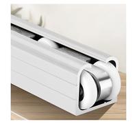 Kit per porta scorrevole, montaggio a soffitto e a parete, con rullo, chiusura ammortizzata e puleggia, per porte di fienile, regolabile, 300/250/180/100/80/60 cm, bianco (205 cm)