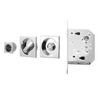 kit per porta scorrevole quadrato 55x55 cromo lucido c/serratura