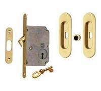 KIT PER PORTA SCORREVOLE SCRIGNO NICCHIA OVALE CON CHIAVE SERRATURA ORO KO05
