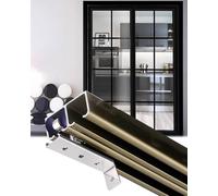Kit per porta scorrevole, set di binari bypass a doppio binario per due porte, binario per porta a scomparsa per armadio/porta bifold, include opzioni da 1,2 m a 3,5 m