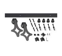 Kit per porte scorrevoli, Kit hardware for porta scorrevole del fienile da 4-16 piedi a forma di rombo in acciaio al carbonio, set di binari sospesi for porta singola(4FT 1210mm)