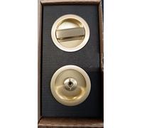 Kit per porte scorrevoli TONDO - ORO SATINATO - completo di serratura