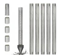 Kit Per Pozzo A Punta Sabbiosa Da 1-1/4" - Punta Di Azionamento Da 36" Con Filtro A 60 Maglie, Tubi E Raccordi Zincati Da 39", Kit Di Perforazione Per Pozzi Poco Profondi Per 4m