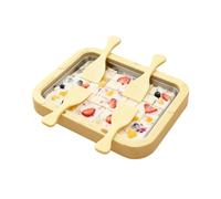 Kit Per Preparare Il Gelato Fatto In Casa, Piastra Refrigerante Istantanea Con 4 Spatole, Macchina Per Gelato In Acciaio Inossidabile Impermeabile Per Yogurt Gelato E Gelato Soft(Yellow,22.5cm)