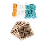 Kit per principianti a punto croce kit ricamo floreale con materiali premium per decorazioni per la casa e artigianato comprende 4 assi di legno 7 filati a maglia 2 aghi da cucito (Lago verde)
