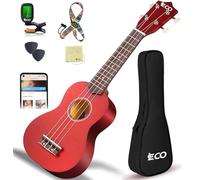 Kit per principianti di ukulele soprano per bambini e principianti, ukulele da 21 pollici con libro di canzoni, custodia, cinturino, accordatore, corde e plettri - Blu