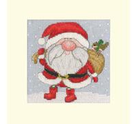 Kit per punto croce contato "Jolly Santa" di Bothy Threads, XMAS71, 10x10cm