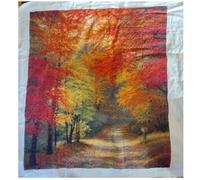 Kit per punto croce in cotone super grande, con foglie autunnali, 14 ct, 400 x 400 punti, 82 x 82 cm