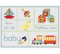 Kit Per Punto Croce Nascita Baby Boy Florashell - Schema O Figura