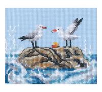 Kit per punto croce RTO "Gabbiani sulla roccia", 12,5x11 cm