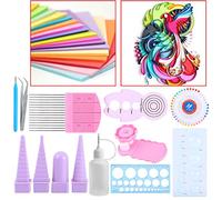 Kit per Quilling da 11 Pezzi per Principianti con Manuale, Strumenti e Forniture per Quilling con Archiviazione Durevole per Quilling, Strumento per Piegare la Carta Aggiornato, Penna per Quilling per