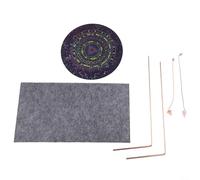 Kit per rabdomanzia con sonda telescopiche in rame, pendolo e tappeto per divinazione minerali, oggetti perduti e terapia di guida dell'anima