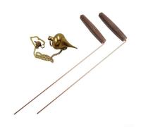 Kit per rabdomanzia in rame con manico in noce naturale con pendolo Karnak in ottone per attività di geomanzia e rilevamento energetico