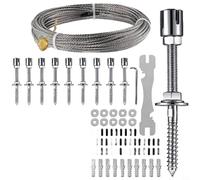 Kit per rampicante per piante, in acciaio inox, cavo di supporto per traliccio con viti (set da 3,5 + 1,5 m)