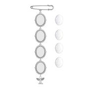Kit per realizzare bouquet di nozze con spilla e spilla con cornice in pizzo ovale cabochon in vetro per foto