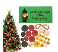 Kit Per Realizzare Decorazioni Con Bottoni,Lavoretti Artigianali con Pendente Schiaccianoci - Kit per Decorazioni Natalizie,Per Bambini 3+, Amici, Adulti, per Albero, Porta, Famiglia