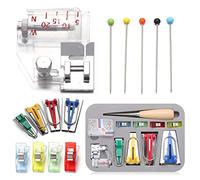 Kit per realizzare nastri bias da 6 mm, 12 mm, 18 mm, 25 mm, 4 misure generiche per creare nastri per tessuti, con clip da cucito, spilli da cucito e rilegatura