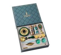 Kit per realizzare timbri - Set completo di ceralacca per buste, set sigillo antincendio, granuli di ceralacca creativa, kit per sigillare lettere con cucchiaio scalda perline e tealight per s