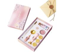 Kit per realizzare timbri - Set completo di ceralacca per buste, set sigillo antincendio, granuli di ceralacca creativa, kit per sigillare lettere con cucchiaio scalda perline e tealight per s