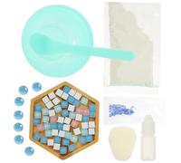 Kit per Realizzazione di Sottobicchieri Fai da Mosaico | Materiali in Vetro, Spugna e Plastica, Superficie Liscia e Spessore Uniforme, per Progetti Creativi e Natale