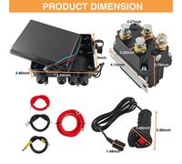 Kit per relè per verricello 12V 500A con scatola di controllo pre cablata e