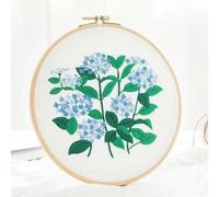 Kit per ricamo a mano, 1 confezione con motivo floreale stampato con cerchi in tessuto di cotone, fili colorati e strumenti per fai da te, artigianato, progetti artistici di cucito per adulti (fiori