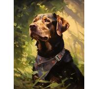 Kit per ricamo a punto croce, cane Labrador Retriever uscente, kit per ricamo a punto croce, per principianti, kit per ricamo artistico e artigianale per la decorazione della casa (11 ct, senza