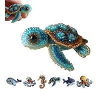 Kit per ricamo con perline a forma di polipo, motivo animali dell'oceano, kit fai da te per principianti, con foglio di istruzioni passo passo a colori per gli amanti del mestiere