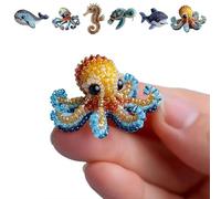 Kit per ricamo con perline a forma di polipo, motivo animali dell'oceano, kit fai da te per principianti, con foglio di istruzioni passo passo a colori per gli amanti del mestiere