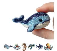 Kit per ricamo con perline a forma di polipo, motivo animali dell'oceano, kit fai da te per principianti, con foglio di istruzioni passo passo a colori per gli amanti del mestiere