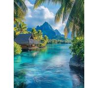 Kit Per Ricamo Con Perline L'isola delle meraviglie Paesaggio 9CT 30x40cm | Kit Per Ricamo A Punto Croce Con Perline Diy，Artigianato，Arte Dell'Ago，Regali Per Le Feste