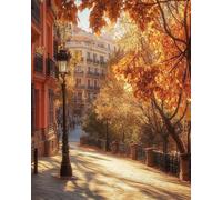 Kit Per Ricamo Con Perline Strade sotto il sole Paesaggio 9CT 40x50cm | Kit Per Ricamo Con Perline Per Principianti，Arte Murale Con Perlines Diy，Regalo Artigianale Per Lei，Kit Per Punto Croce
