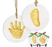 Kit per Ricordo di Ormeggi di Impronte di Mani del Bambino - Stampe Personalizzate per Bambini Ornamenti per Neonati - Arte di Memoria di Vivaio - Regalo del Registro del Bambino (Gold Paint)