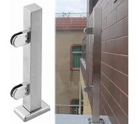 Kit per ringhiera in vetro con palo per balaustra argento, morsetto per pannello di vetro verticale, vetro per terrazza/piattaforma/casa/balcone 1pz (palo terminale, 85cm/33,5")